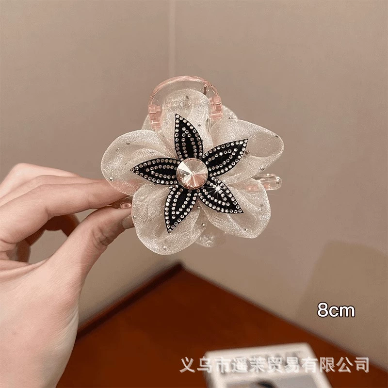 Атмосферная заколка для волос для фотосессий, крабовая заколка, модная hair accessory, с цветами