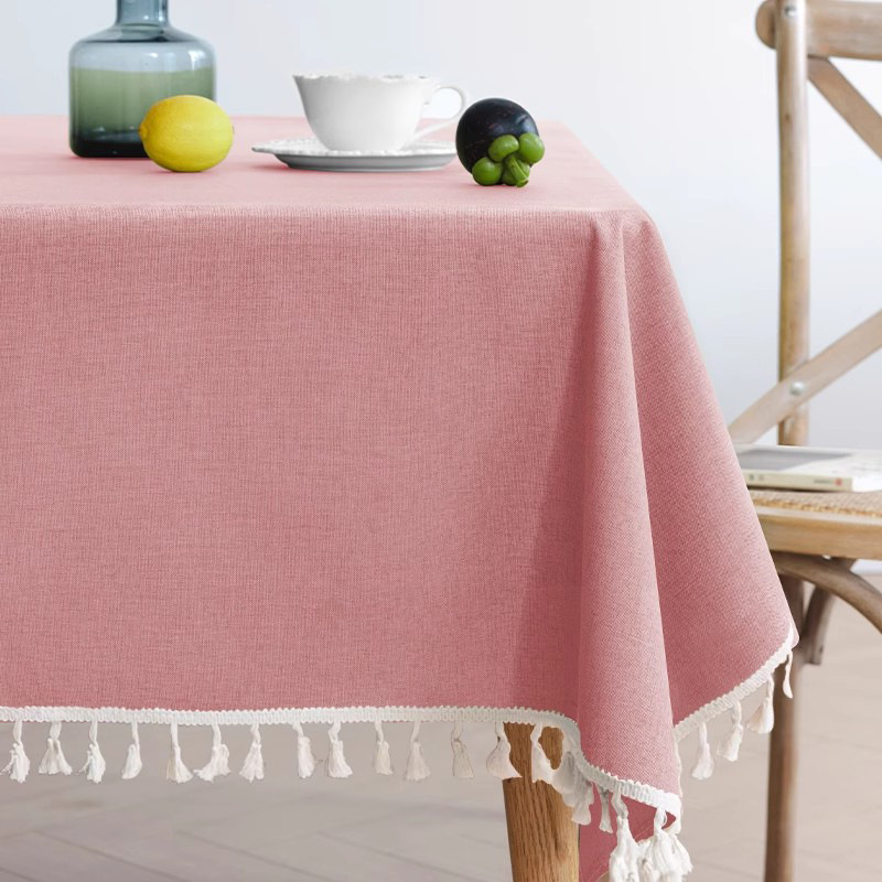 Manos de mesa a prueba de agua a prueba de aceite, algodón, lino, tela de mesa de comedor de color sólido, tela de mesa de té a prueba de agua a prueba de aceite sin lavado