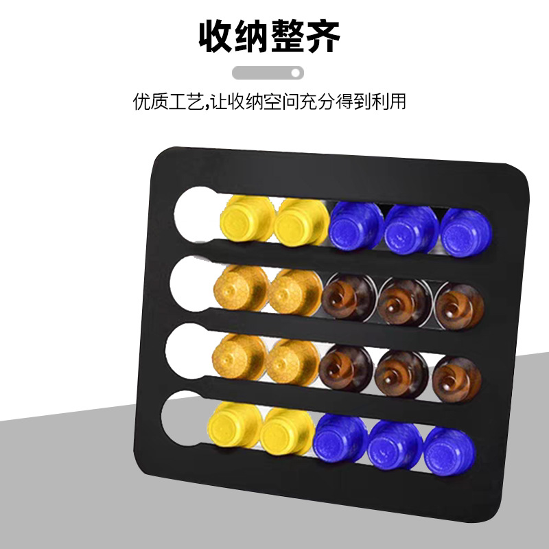 Estante de almacenamiento de cápsulas de metal para el hogar, gabinete de cocina sin perforación, azulejos, soporte de almacenamiento de cápsulas de pared de restaurante