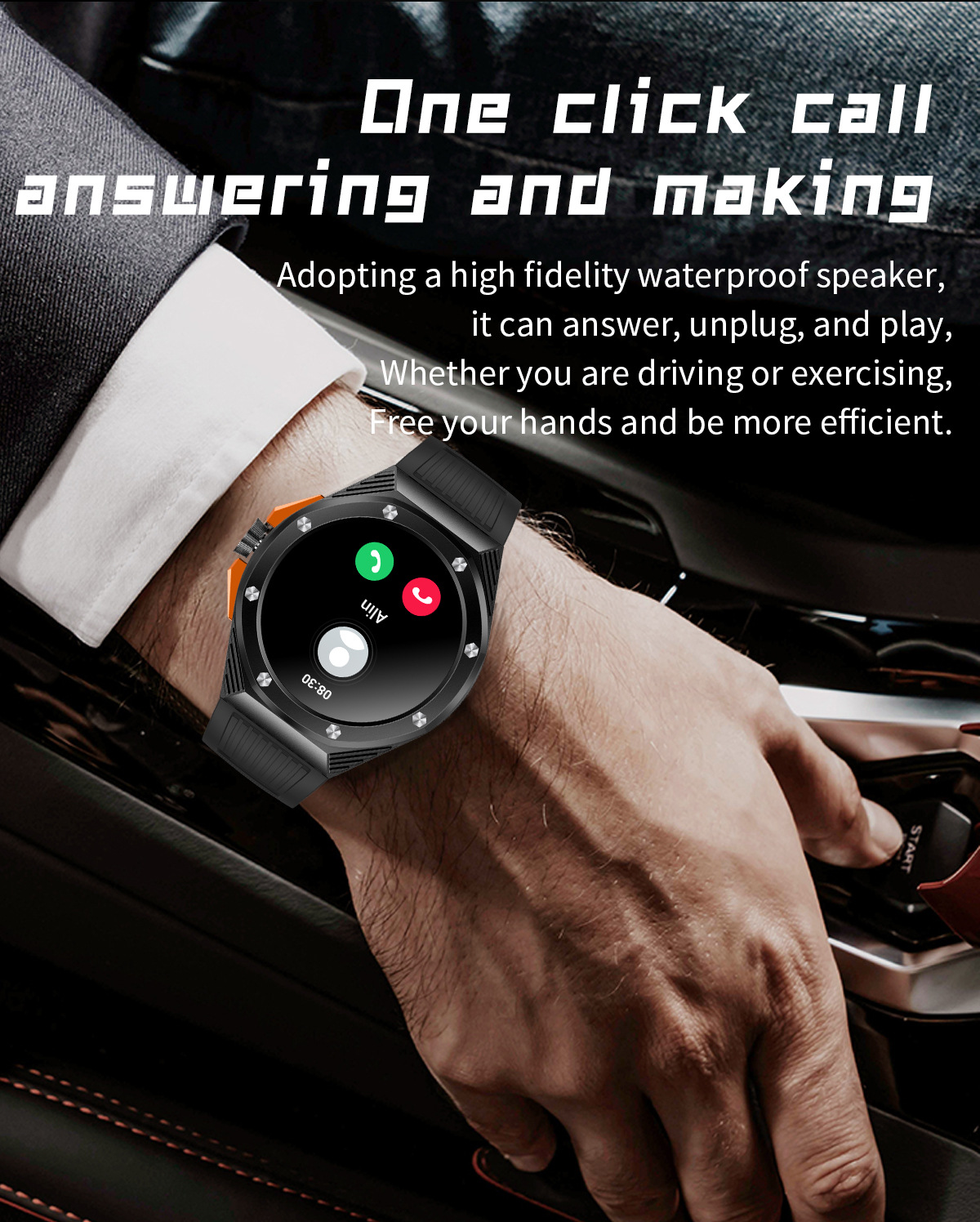 Reloj inteligente HT8 de 1,46 pulgadas con llamadas Bluetooth y codificador cardíaco_voghion.com