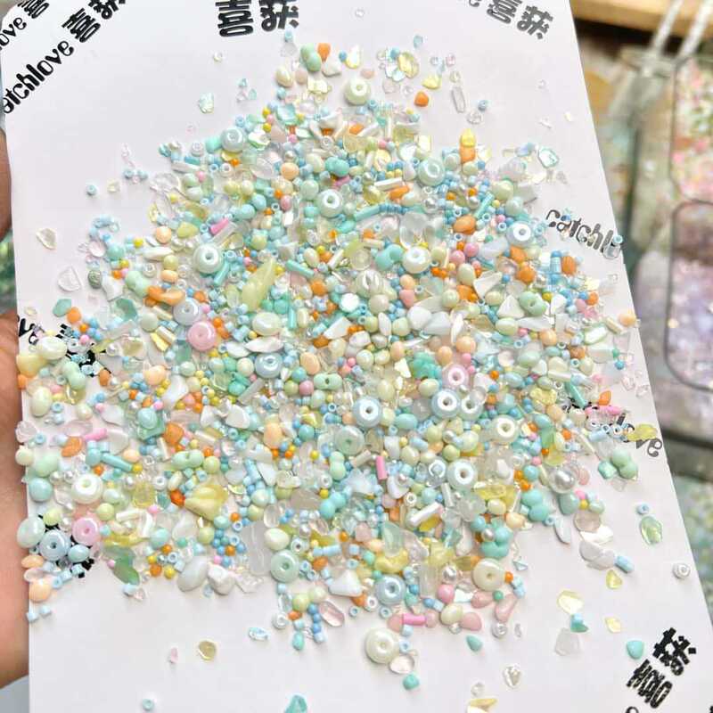 Mixed Cream Bead Crystal Glue Handmade Ball DIY Filling Material Artificial Noisy Ball Pinch Flow Hemp Filling