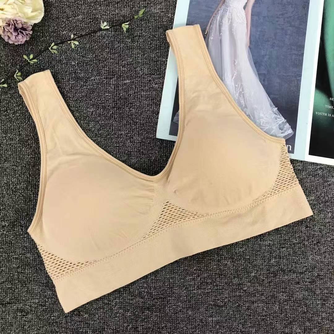 Nueva taza fija sin costuras de alta calidad, chaleco de dama sin anillo de acero, bra de yoga, ropa interior deportiva, mujer al por mayor