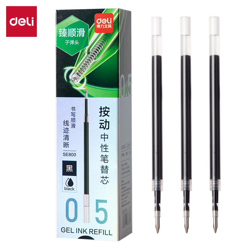 Deli Pen Refill: Ultra-Smooth Retractable Gel Pen Refill 0.5mm Bullet Tip Retractable Pen Refill St Tip Gel Pen Refill