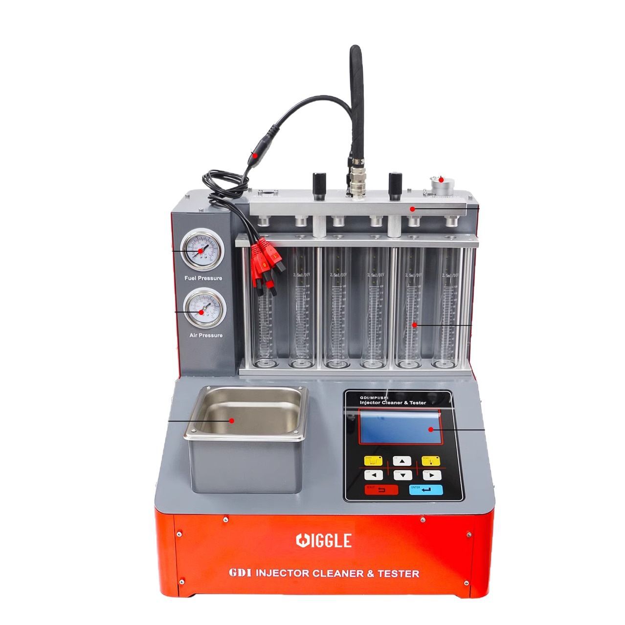 Máquina de limpieza de inyectores de combustible para automóviles GDI608 Eliminación de depósitos de carbón por ultrasonidos Limpieza de inyectores de inyección directa en cilindro GDI