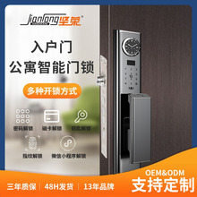 坚荣家用指纹密码锁超B级防盗防撬远程APP公寓民居智能管理门锁