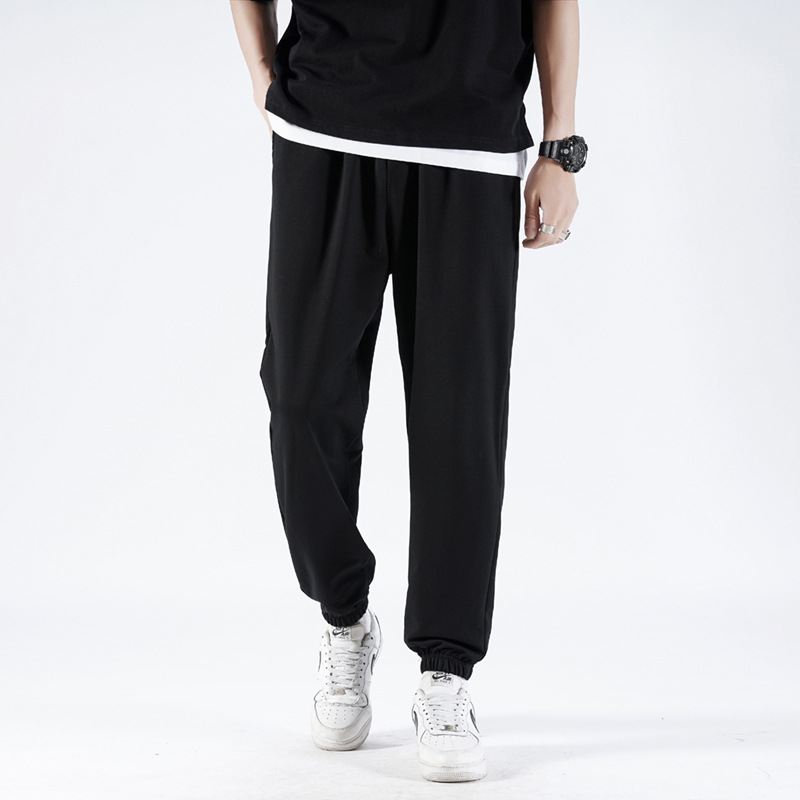 Drawstring trousers men's fashion sports...