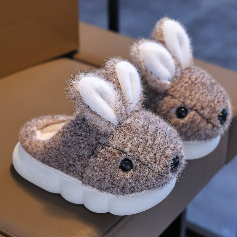 Zapatos de algodón para niños niñas invierno niñas zapatillas cálidas padres-hijos conejo princesa interior antideslizante zapatillas de algodón para el hogar