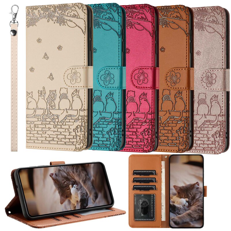 Suitable for Google 7A Cat Embossed Mobile Phone Leather Case Pixel10Pro Flip Card Wallet Google 9 Protective Case Suitable for Google 7A Cat Embossed Mobile Phone Leather Case Pixel10Pro Flip Card Wallet Google 9 Protective Case