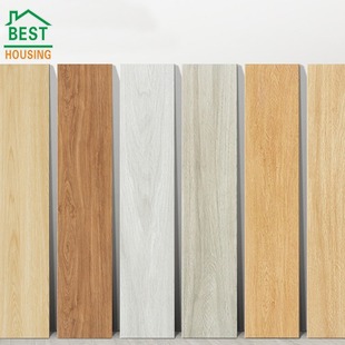 Foshan living room bedroom straight edge wood brick 150x 900 non-slip floor brick cream log color moisture-proof imitation solid wood
