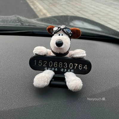 Cute New Style Car Temporary Parking Number Plate with Phone Number for Moving the Car, Car Interior Decoration (Nömrəli dayanma kartı) - pilots-dog-tag-number-plate-black-foldable-style