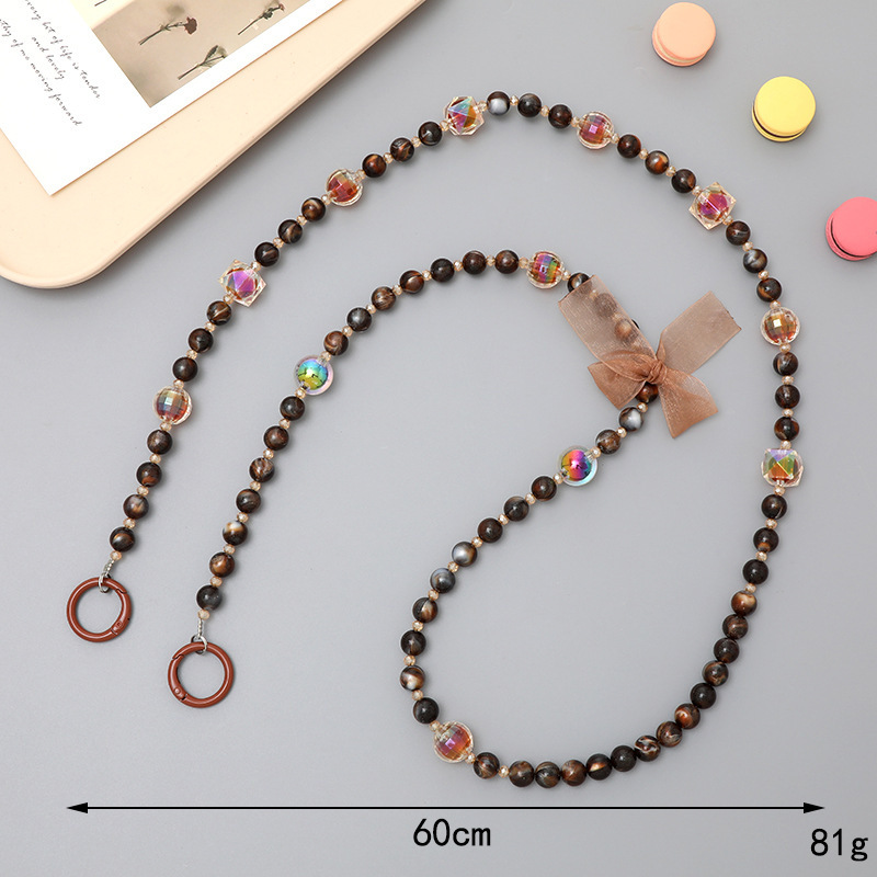 Nuevo acrílico cuentas teléfono móvil cadena perla crossbody Correa cadena teléfono móvil caso colgante regalo para las mujeres