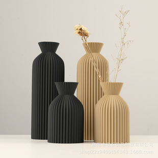 Modern Simple Modilan Color Style Vase 3D Printing Ornaments Flowers Flower Pattern Homestay Decorations
