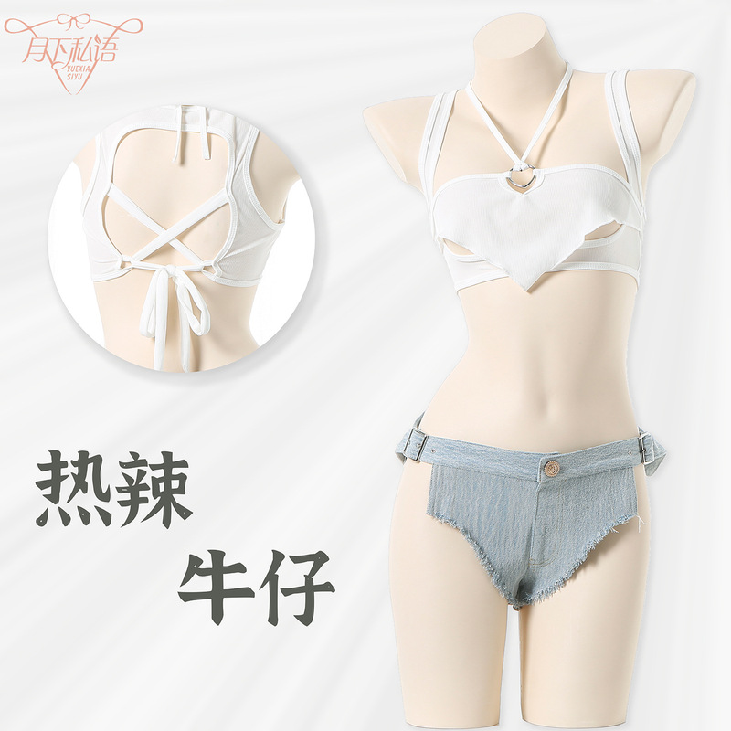 New Sexy sexy lingerie Denim shorts women's pure desire to free off the wild show boyfriend convenient