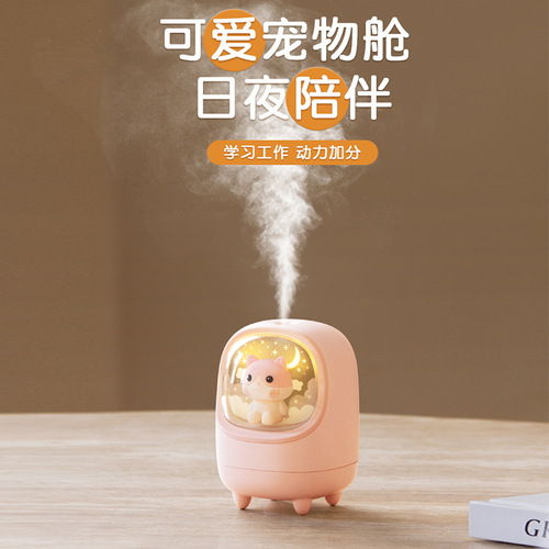 Small cute pet humidifier usb charging silent mini portable spray household desktop air hydrating humidifier