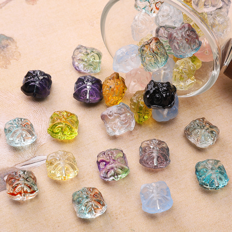 12*13mm Glass Transparent Bracelet Awakening Lion Head Handmade DIY Homemade Bracelet Necklace Jewelry Accessories Material