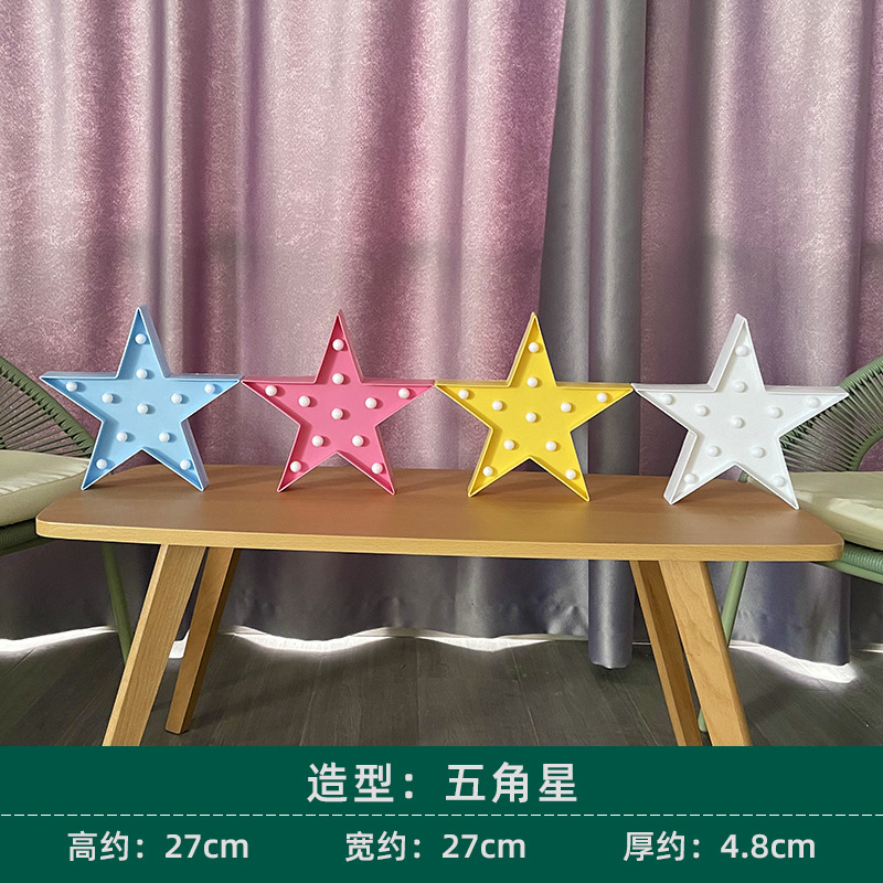 Luz de modelado led flamenco cactus arco iris luz decorativa dibujos animados linda estrella de cinco puntas amor luz de noche de Navidad