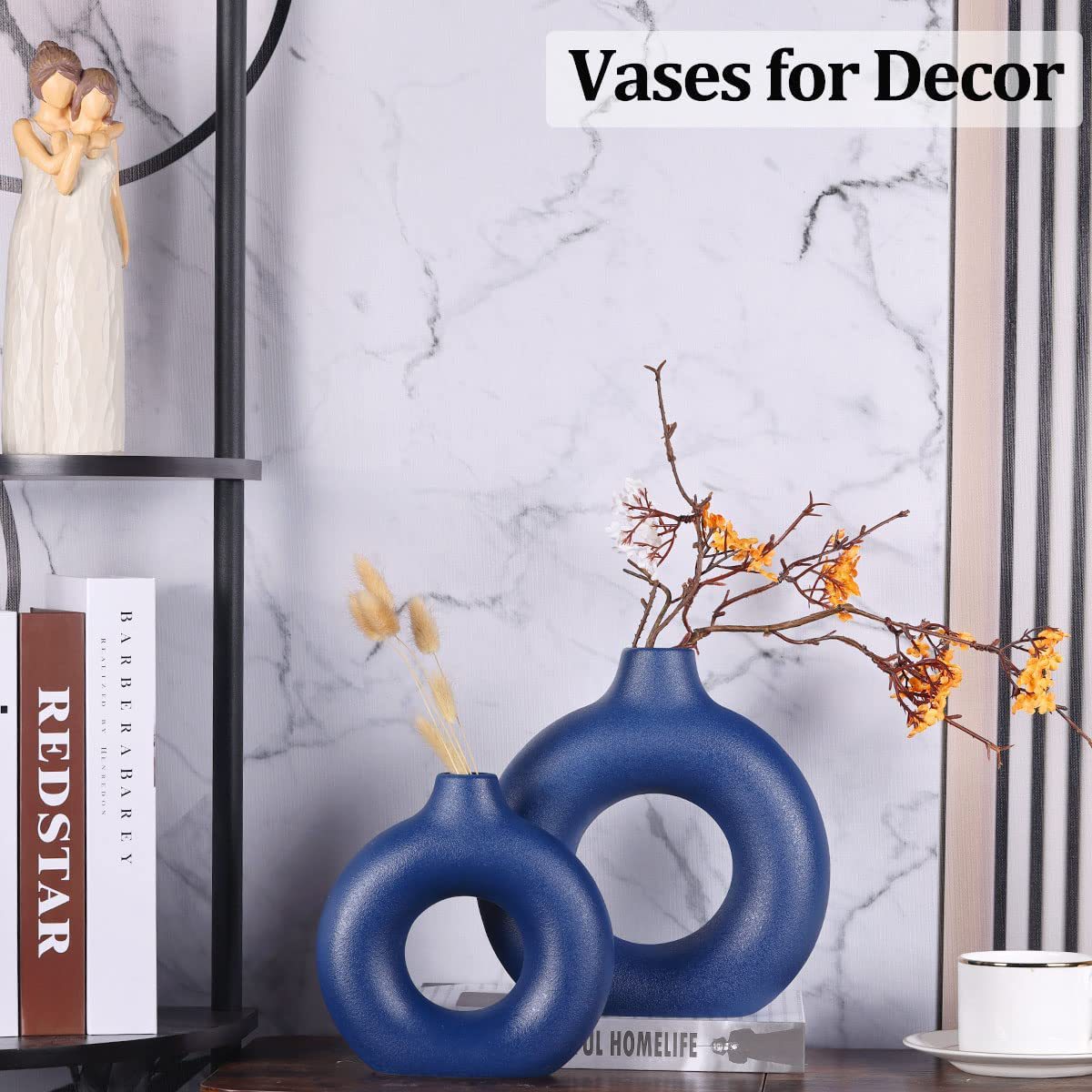 Ins donut florero de cerámica decoración sala de estar decoración del hogar artesanía creativa transfronteriza caliente al por mayor