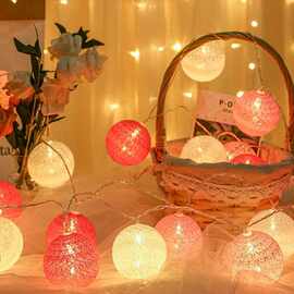 520LED装饰4CM棉线球 电池盒灯串 圣诞灯生日派对情人节装饰彩灯