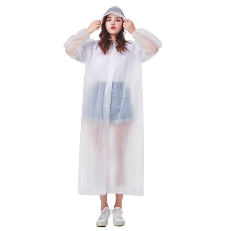 (2개) 긴 비옷 전신 안티 폭풍우 투명한 성인 어린이 남녀 두꺼운 비 세트 휴대용 일회용 판초 필드