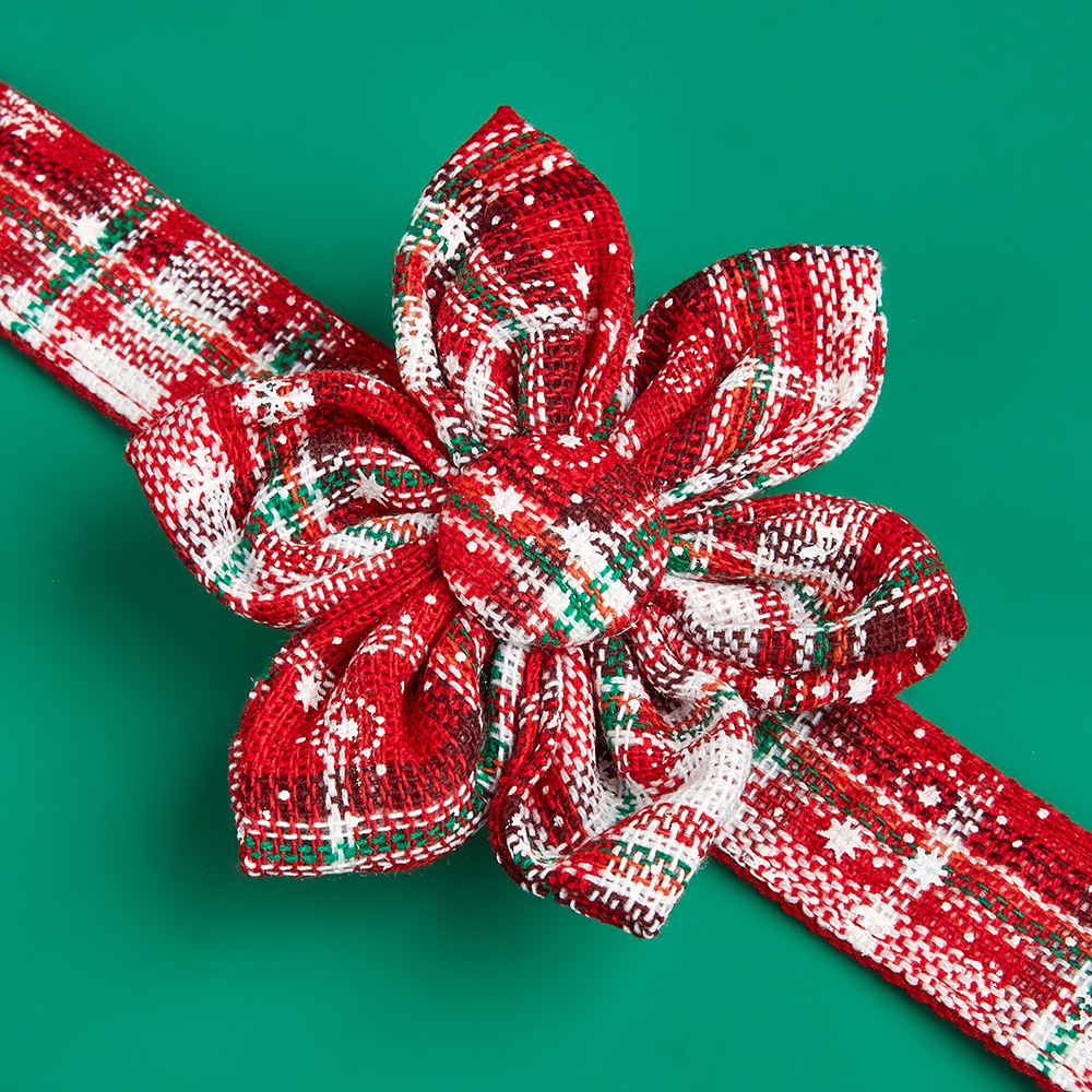 Tanpopo flores de sol de Navidad cuadrado rojo y negro para mascotas collar arco collar perro corbata