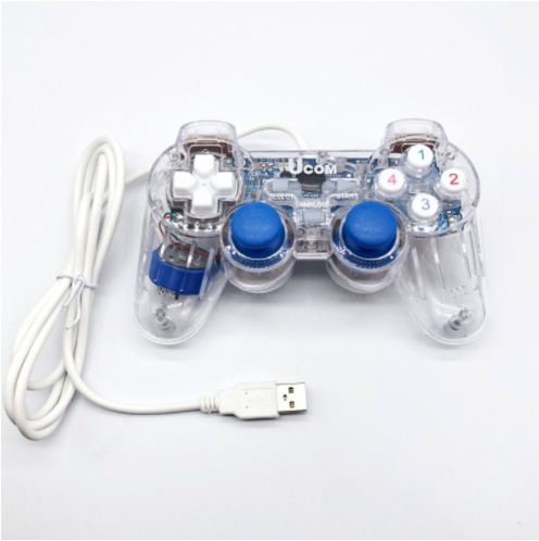 Manufacturer USB Transparent Shell Game Controller Luminous 3D Joystick Handle Game Console Accessories Transparent Design