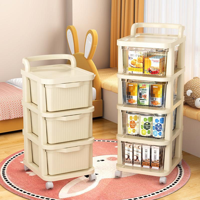 家庭用可動トロリー収納ラックリビングルームスナック引き出し収納ラック寝室のおもちゃ化粧品収納ラック|undefined