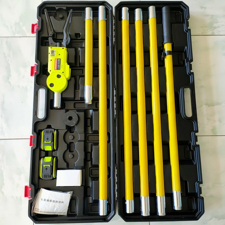 成德 绝缘加长杆光缆捆扎机 全自动光缆附挂机 光纤捆扎线缆附挂