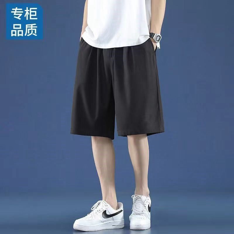 夏季冰丝短裤男薄款宽松男士运动休闲直筒透气哈伦速干裤男裤|undefined