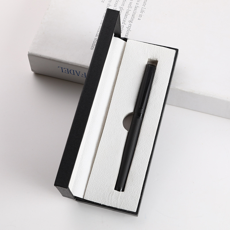 Pluma de firma de metal comercial de alta calidad, caja de regalo, logotipo personalizado, publicidad, grabación de pluma neutra