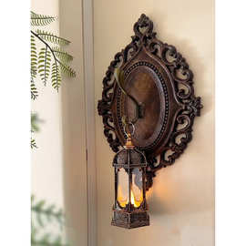 复古感欧式墙饰工艺品装饰墙面木饰挂画圆形法式花木墙挂件