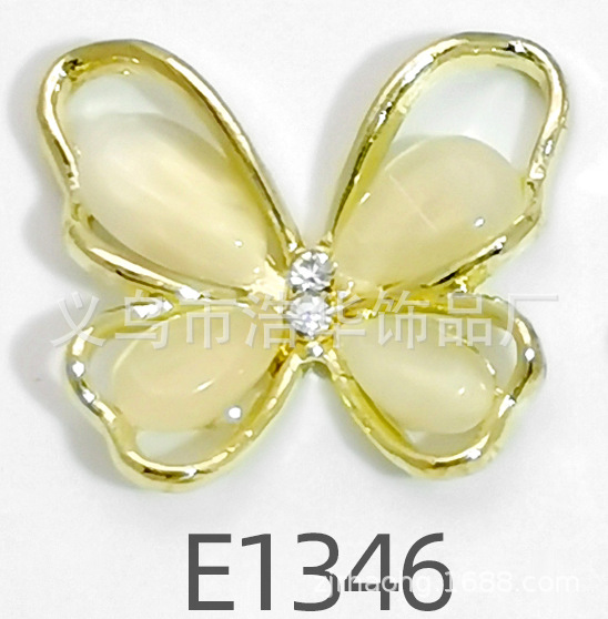 LZ nuevo hueco tridimensional Opal arco joyería de uñas aleación rhinestone mariposa taladro de uñas fábrica al por mayor