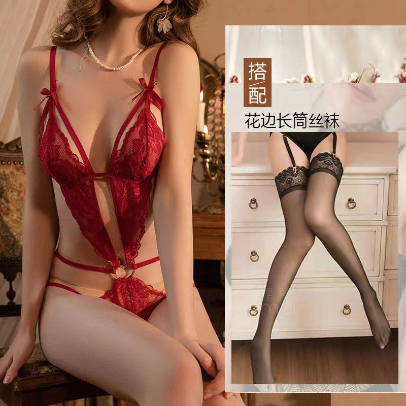 Interesting underwear open crotch connective clothing sexy robe…