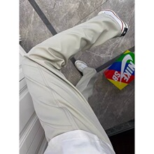 斜切拼接直筒男裤夏季新款宽松韩版弯刀裤冰丝速干三防冲锋裤长裤