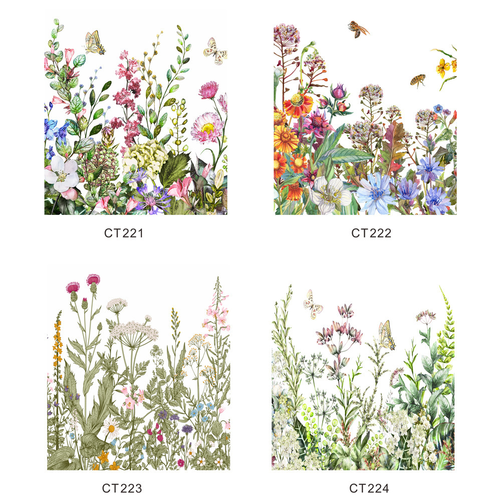 CT221-224 Cross Border Dishwasher Magnetic Refrigerator Stickers Home Decoration Flower Dishwasher stickers
