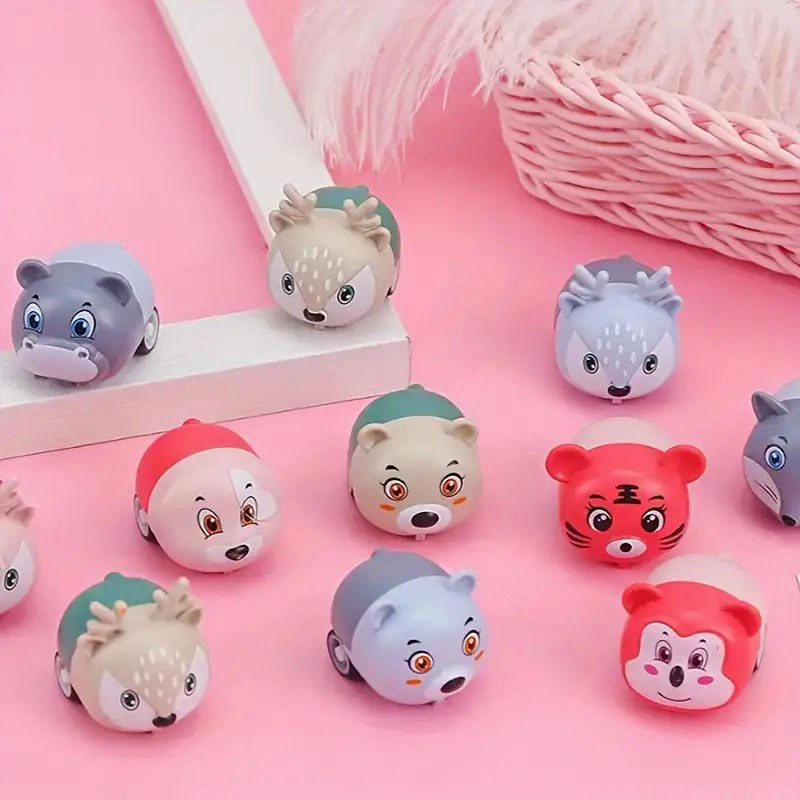 Mini coche de tracción animal al azar inercia animal pequeño coche de juguete componentes de plástico coche de juguete pequeño coche de juguete