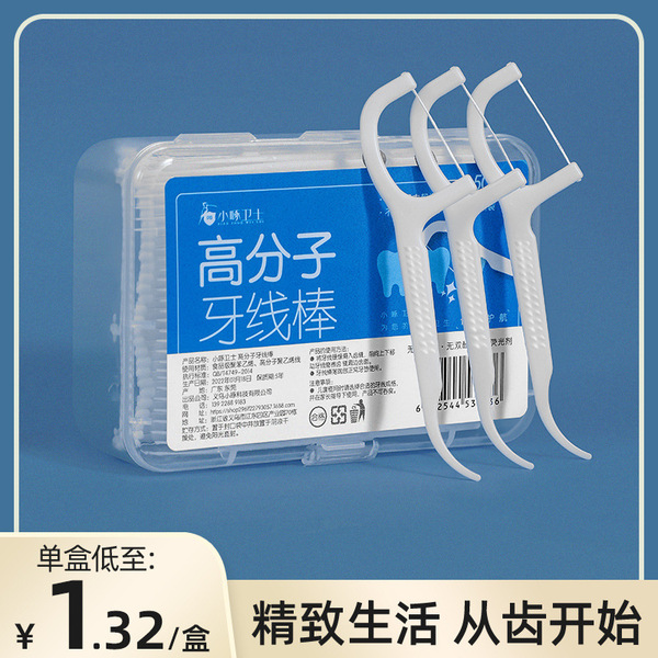 Polymer hygienic dental floss for oral cavity for correct bite