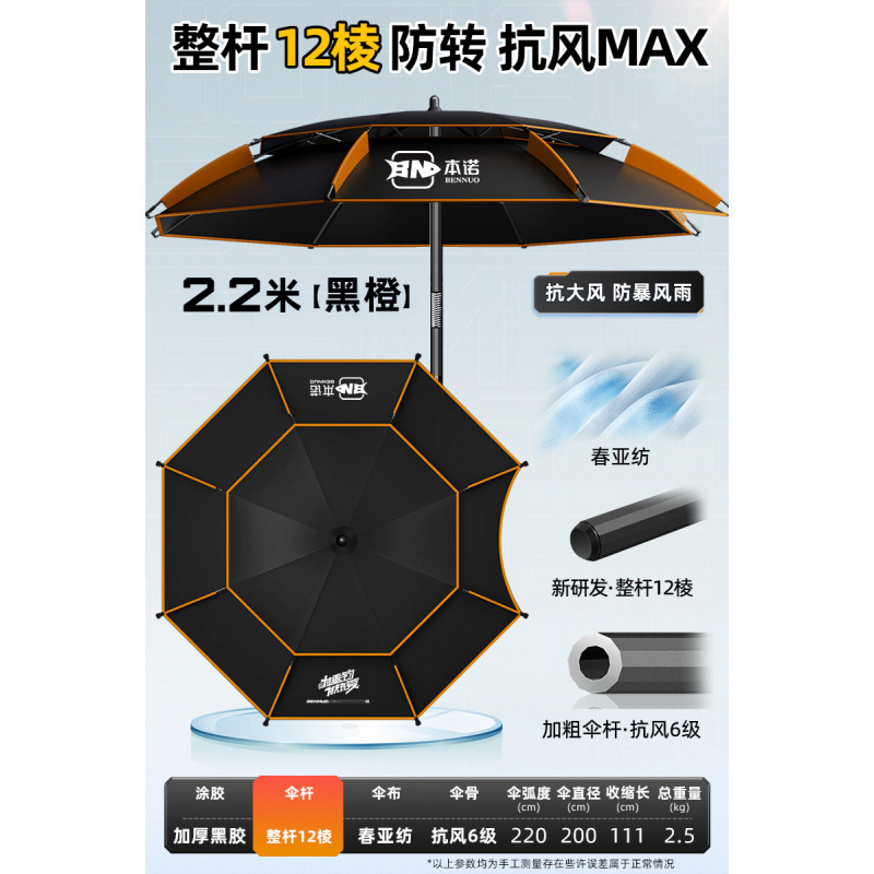 Paraguas de pesca 2025 nuevo paraguas de pesca al aire libre paraguas de muletas de lluvia contra el sol