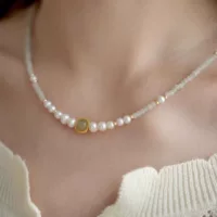 Новый китайский натуральный халцедон с пресноводным жемчугом 925 серебряным инкрустацией нефритового ожерелья