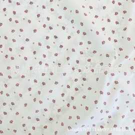 夏季奶白底小波点碎花印花布 小清新田园碎花布 纯棉格子提花布料