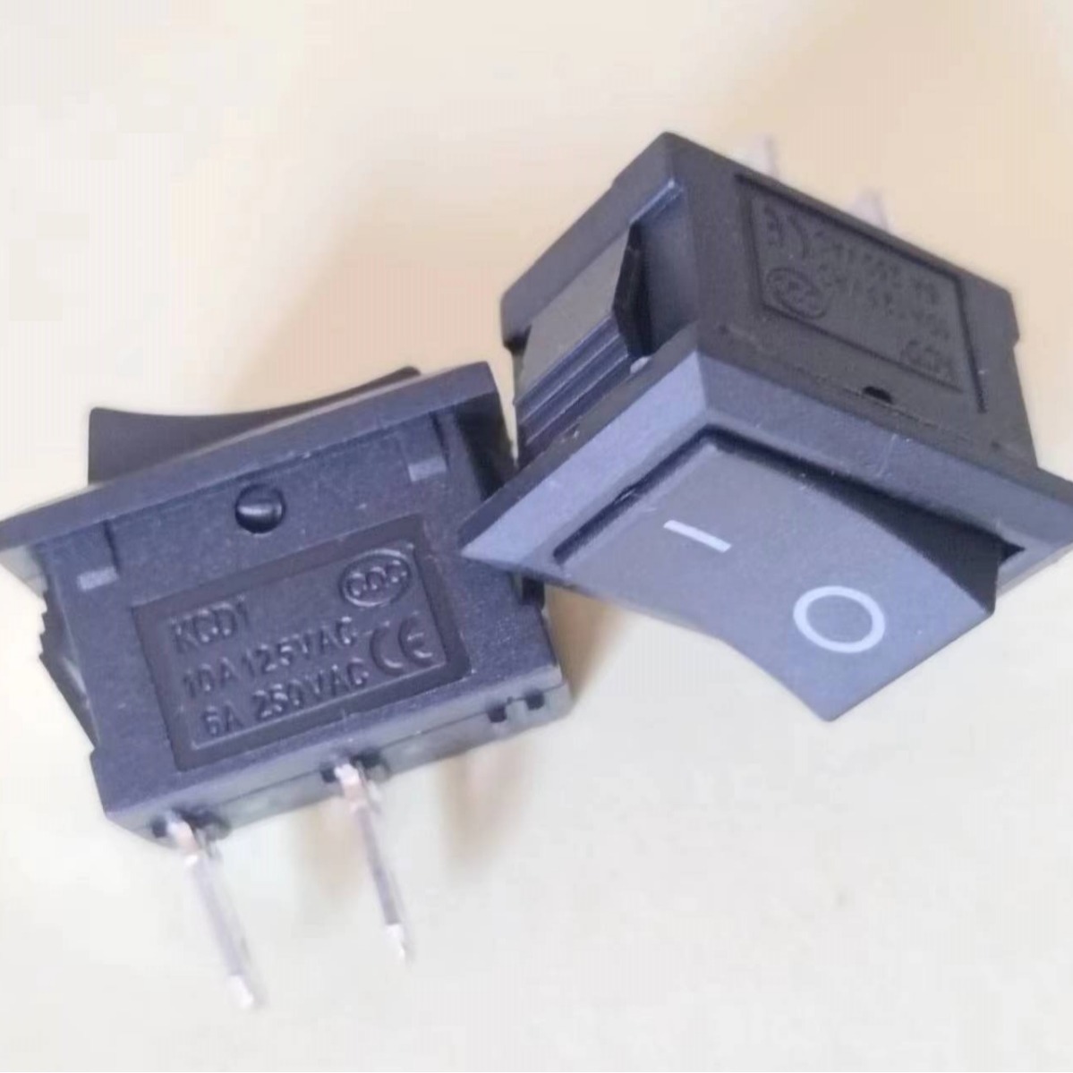 船型开关KCD1两档二脚方形 6A 15*21 翘板开关