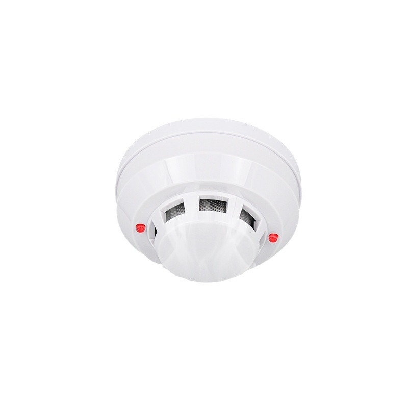 Alarma de humo 12V detector de humo en red 24V interruptor de temperatura de incendio alarma de humo cableada