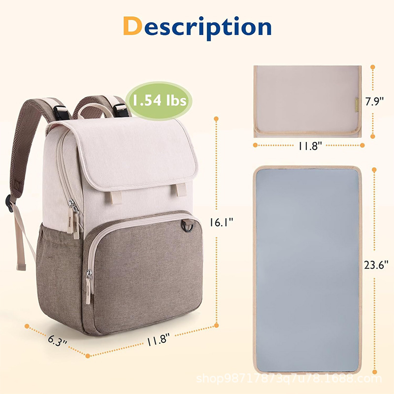 Amazon nueva mochila de pañales, mochila unisex, mochila de pañales grande con almohadilla de cambio de pañales