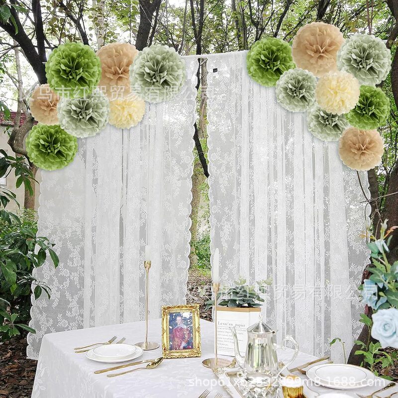 Cross-Border Direct Supply of 15-Piece Set of Olive Green Forest Theme Wedding and Birthday Party Scene Decoration Props and Supplies