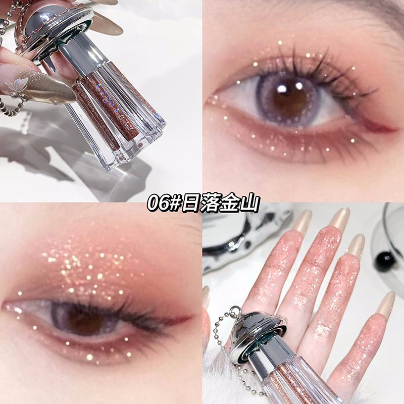 Gege bear small platillo volador brillante sombra de ojos líquido brillante brillante brillante brillante líquido de alto brillo Lentejuelas de baja saturación cosméticos