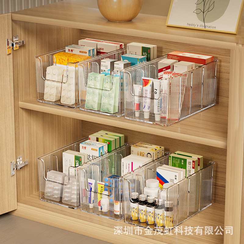 薬収納ボックス家庭用透明コンパートメント薬収納キャビネット家庭用薬箱収納ラック大容量薬箱|undefined
