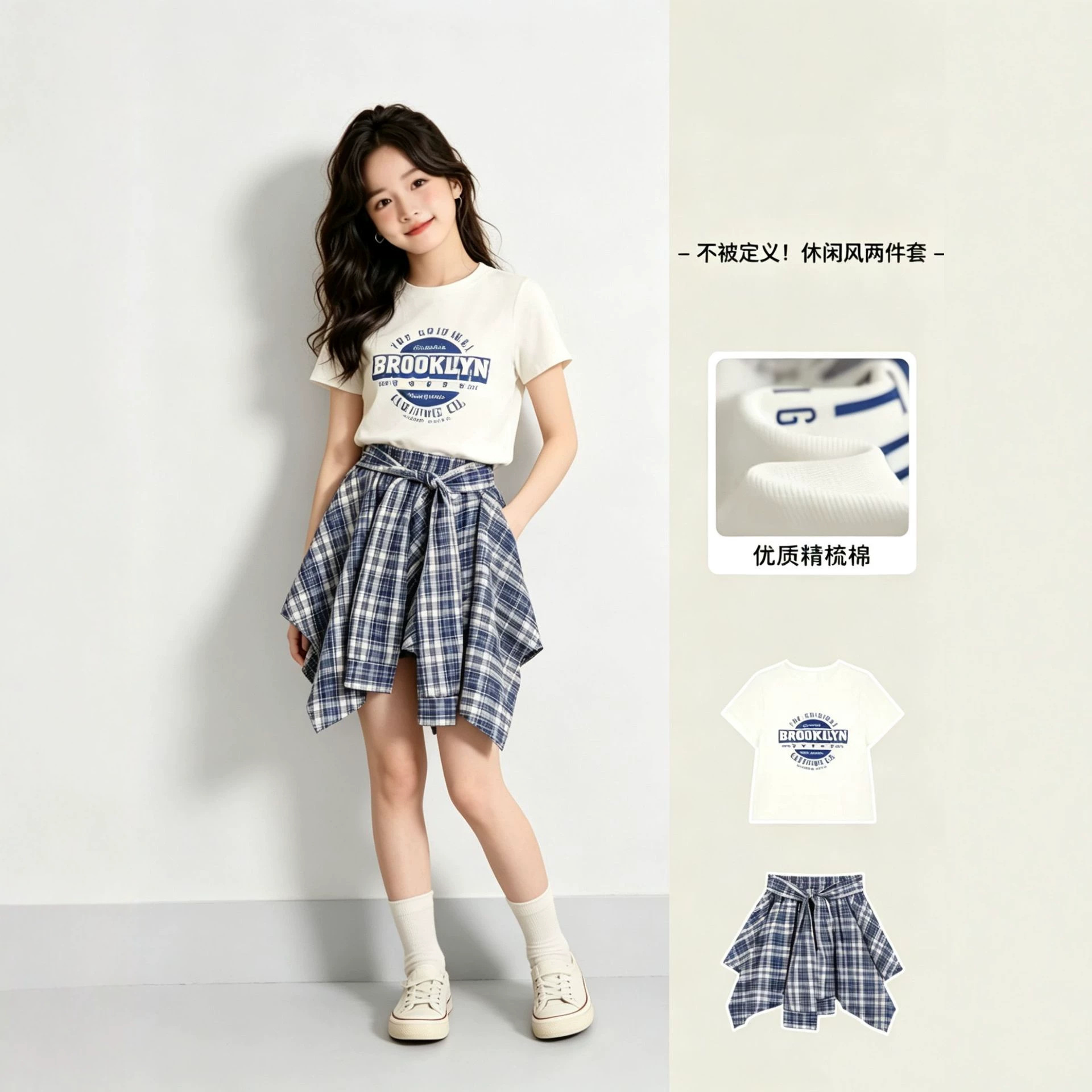 Summer set with a round collar