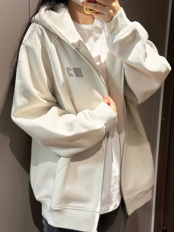 美式复古刺绣连帽开衫卫衣女2025新款秋冬潮牌拉链高级感宽松外套|undefined