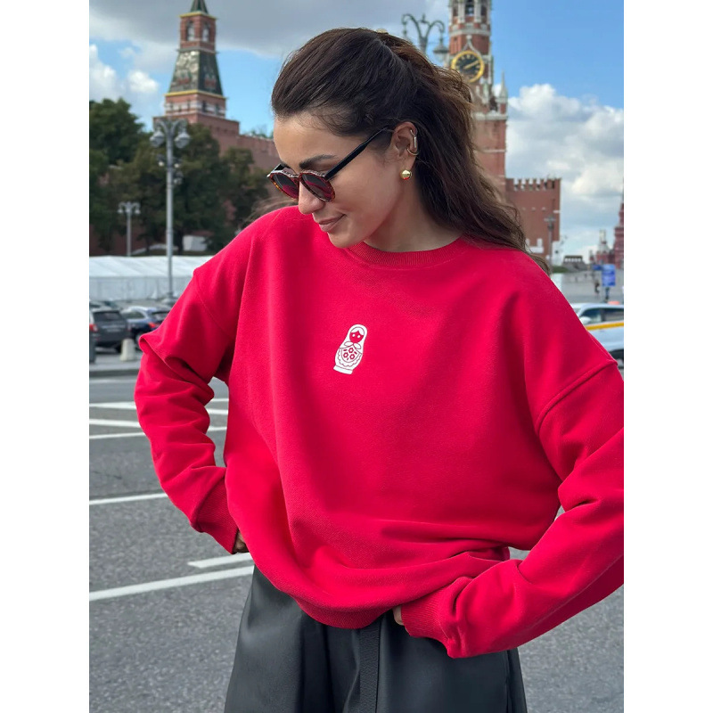 Simple and Stylish European and American Style Trendy Brand Fun Age-Reducing Printed Autumn and Winter 2025 Thickened Warm Sweatshirt for Women Simple and Stylish European and American Style Trendy Brand Fun Age-Reducing Printed Autumn and Winter 2025 Thickened Warm Sweatshirt for Women