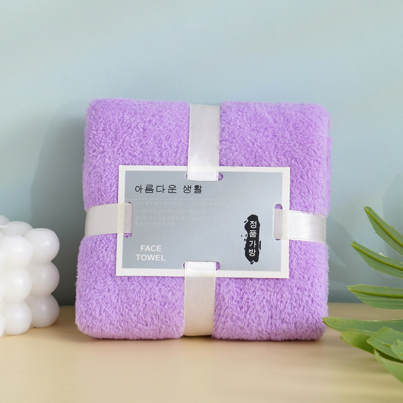 Coral Fleece Face Towels Absorbent Square Gift For Wedding_voghion.com