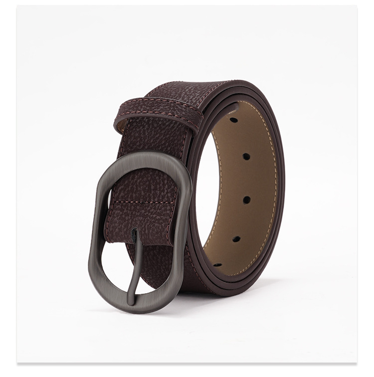 Neue Anzughose aus echtem Leder, schlichte Dornschließe, vielseitiger Gürtel aus Rindsleder für Damen_voghion.com